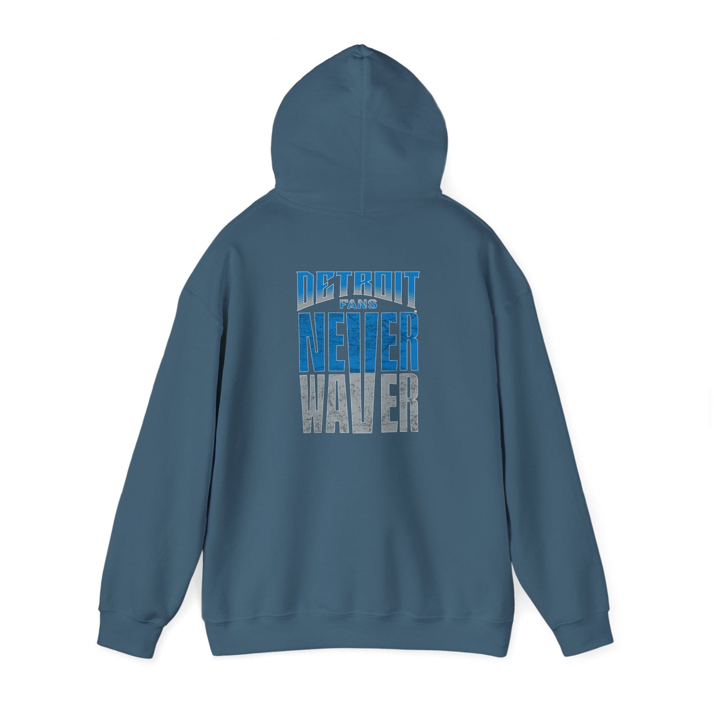 Unisex Heavy Blend™ Hooded Sweatshirt - 'Detroit Fans Never Waver' Inspirational Hoodie for Fans - Never Waver