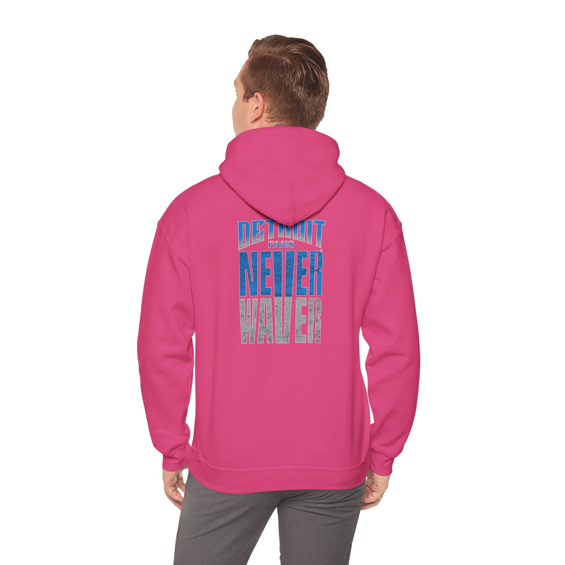 Unisex Heavy Blend™ Hooded Sweatshirt - 'Detroit Fans Never Waver' Inspirational Hoodie for Fans - Never Waver