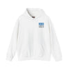 Unisex Heavy Blend™ Hooded Sweatshirt - "Detroit Fans NEVER WAVER w Leopard Football" Inspirational Wear - Never Waver