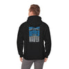 Unisex Heavy Blend™ Hooded Sweatshirt - "Detroit Fans NEVER WAVER w Leopard Football" Inspirational Wear - Never Waver