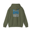 Unisex Heavy Blend™ Hooded Sweatshirt - "Detroit Fans NEVER WAVER w Leopard Football" Inspirational Wear - Never Waver