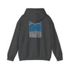 Unisex Heavy Blend™ Hooded Sweatshirt - "Detroit Fans NEVER WAVER w Leopard Football" Inspirational Wear - Never Waver