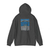 Unisex Heavy Blend™ Hooded Sweatshirt - "Detroit Fans NEVER WAVER w Leopard Football" Inspirational Wear - Never Waver
