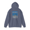 Unisex Heavy Blend™ Hooded Sweatshirt - "Detroit Fans NEVER WAVER w Leopard Football" Inspirational Wear - Never Waver