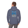 Unisex Heavy Blend™ Hooded Sweatshirt - "Detroit Fans NEVER WAVER w Leopard Football" Inspirational Wear - Never Waver