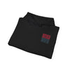 Unisex Heavy Blend™ Hooded Sweatshirt - "HOUSTON FANS NEVER WAVER w Leopard Football" Inspirational Wear - Never Waver
