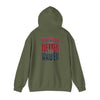 Unisex Heavy Blend™ Hooded Sweatshirt - "HOUSTON FANS NEVER WAVER w Leopard Football" Inspirational Wear - Never Waver