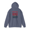 Unisex Heavy Blend™ Hooded Sweatshirt - "HOUSTON FANS NEVER WAVER w Leopard Football" Inspirational Wear - Never Waver