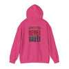 Unisex Heavy Blend™ Hooded Sweatshirt - "HOUSTON FANS NEVER WAVER w Leopard Football" Inspirational Wear - Never Waver