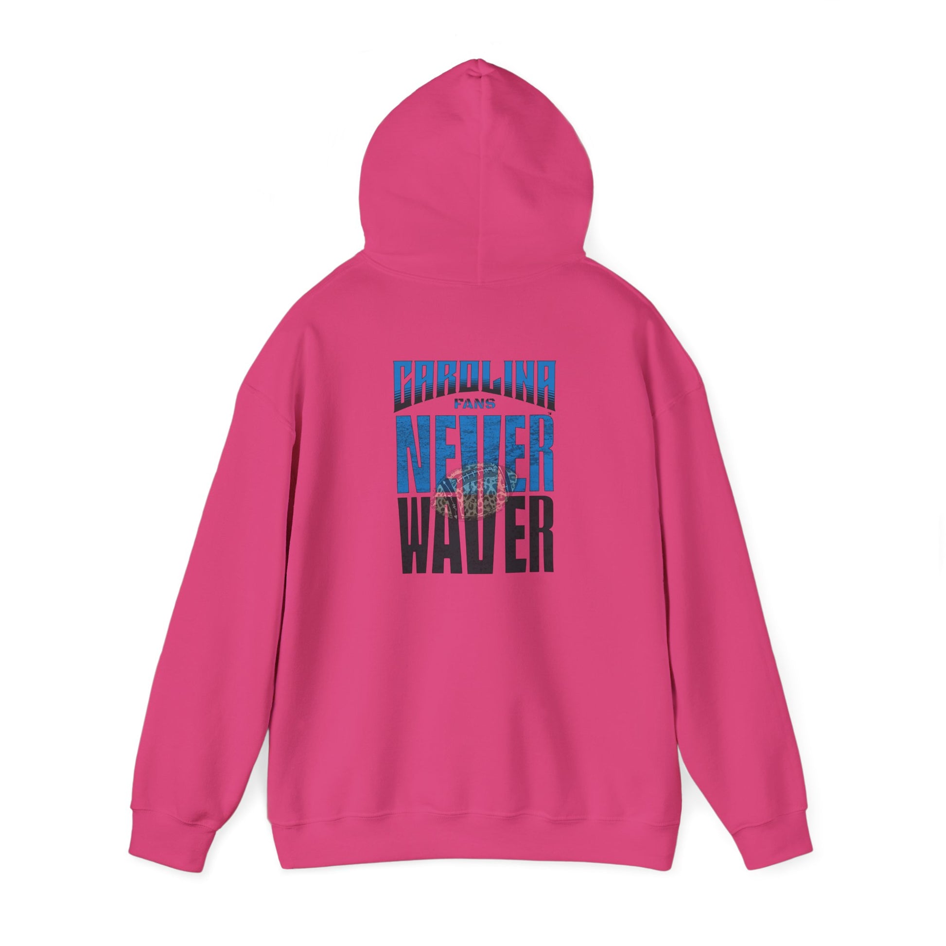 Unisex Heavy Blend™ Hooded Sweatshirt - Never Waver Carolina Fans w Leopard Football - Never Waver