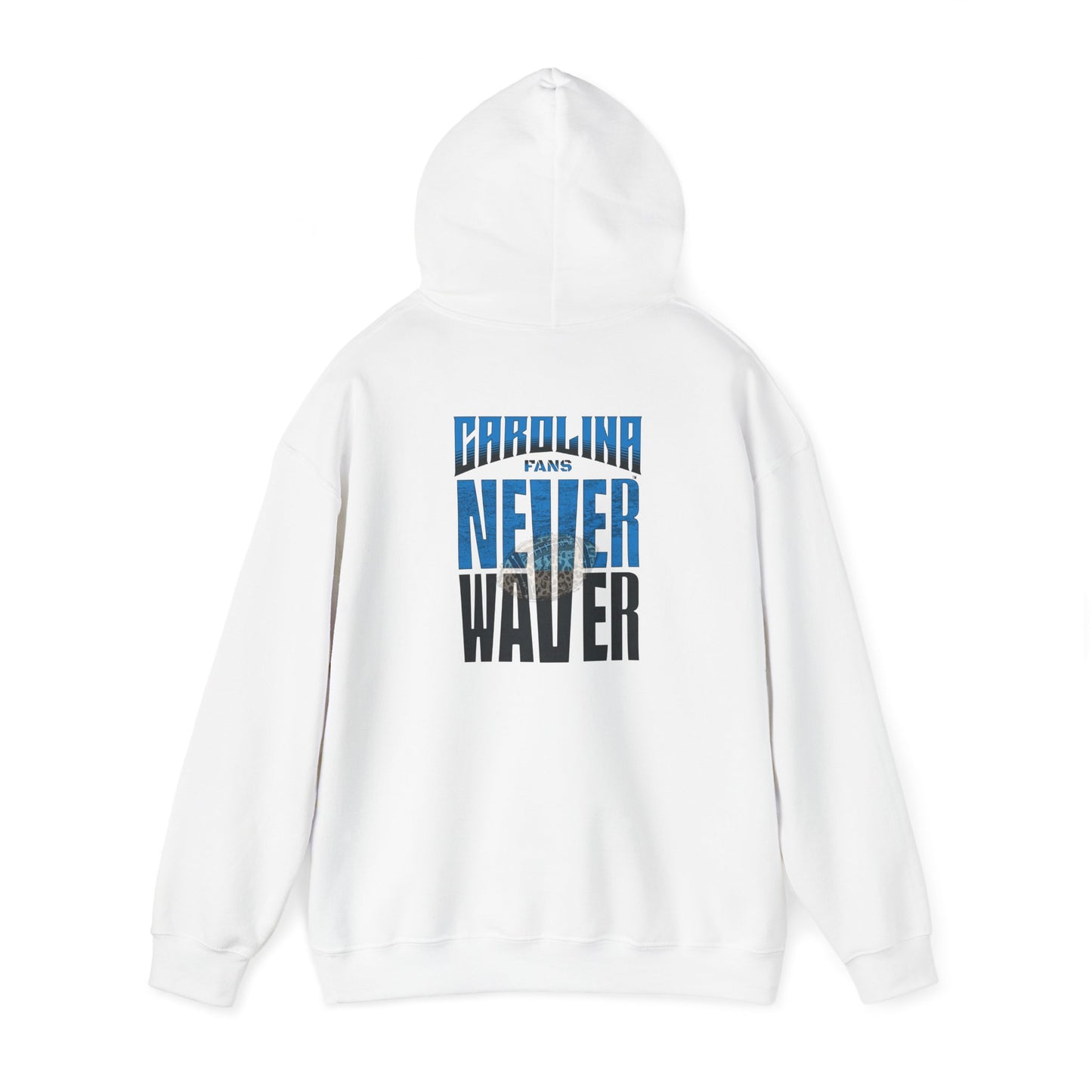 Unisex Heavy Blend™ Hooded Sweatshirt - Never Waver Carolina Fans w Leopard Football - Never Waver