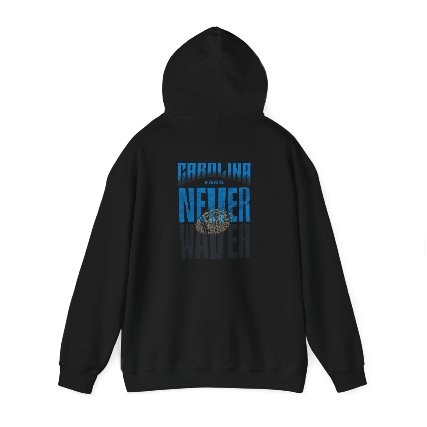 Unisex Heavy Blend™ Hooded Sweatshirt - Never Waver Carolina Fans w Leopard Football - Never Waver