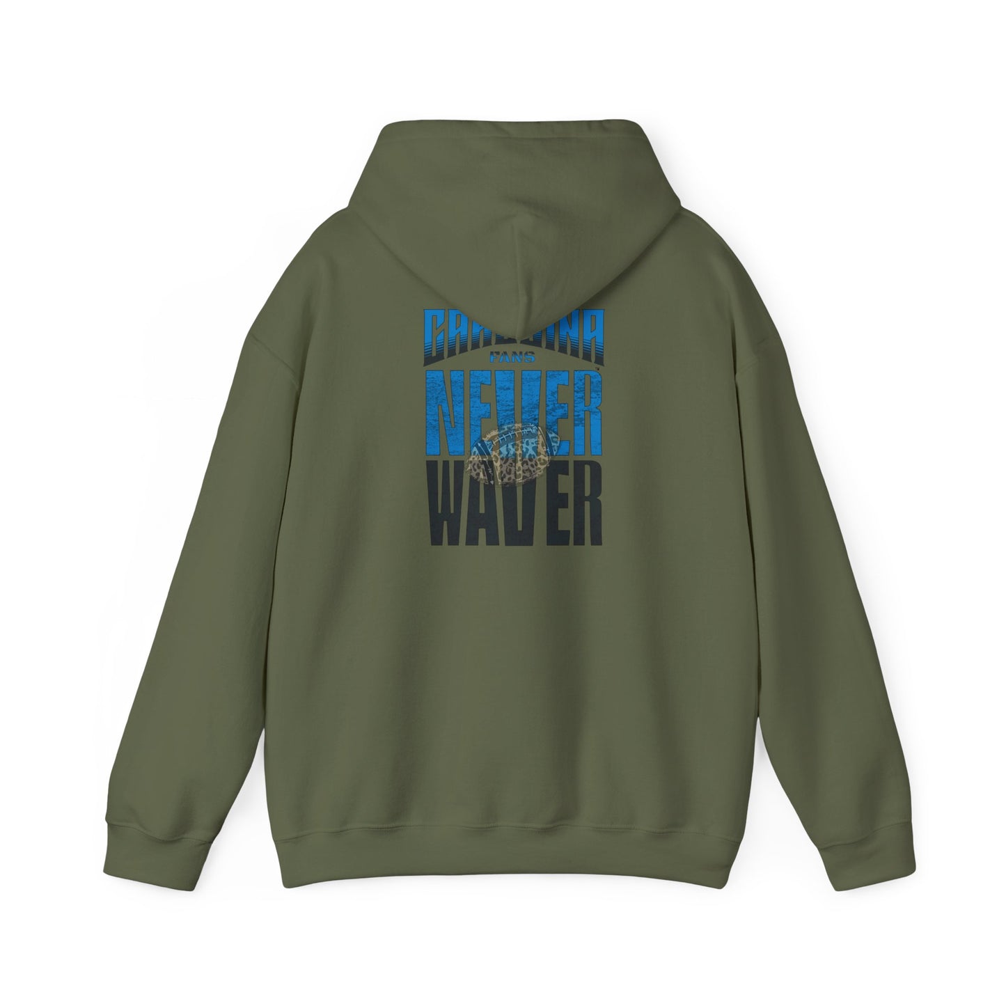 Unisex Heavy Blend™ Hooded Sweatshirt - Never Waver Carolina Fans w Leopard Football - Never Waver