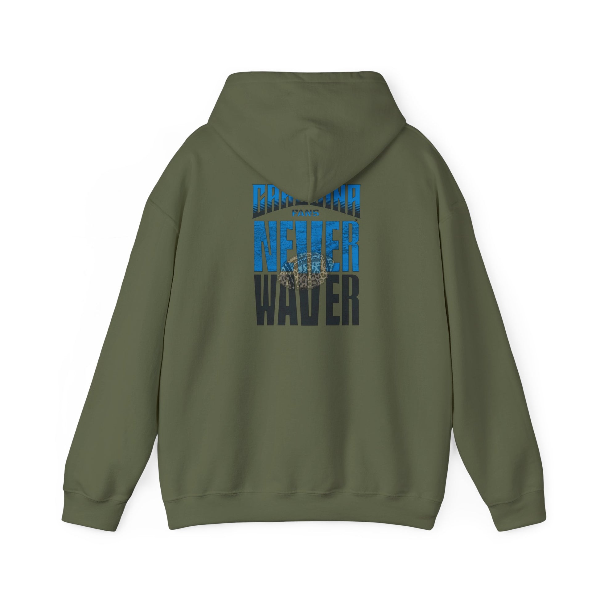 Unisex Heavy Blend™ Hooded Sweatshirt - Never Waver Carolina Fans w Leopard Football - Never Waver