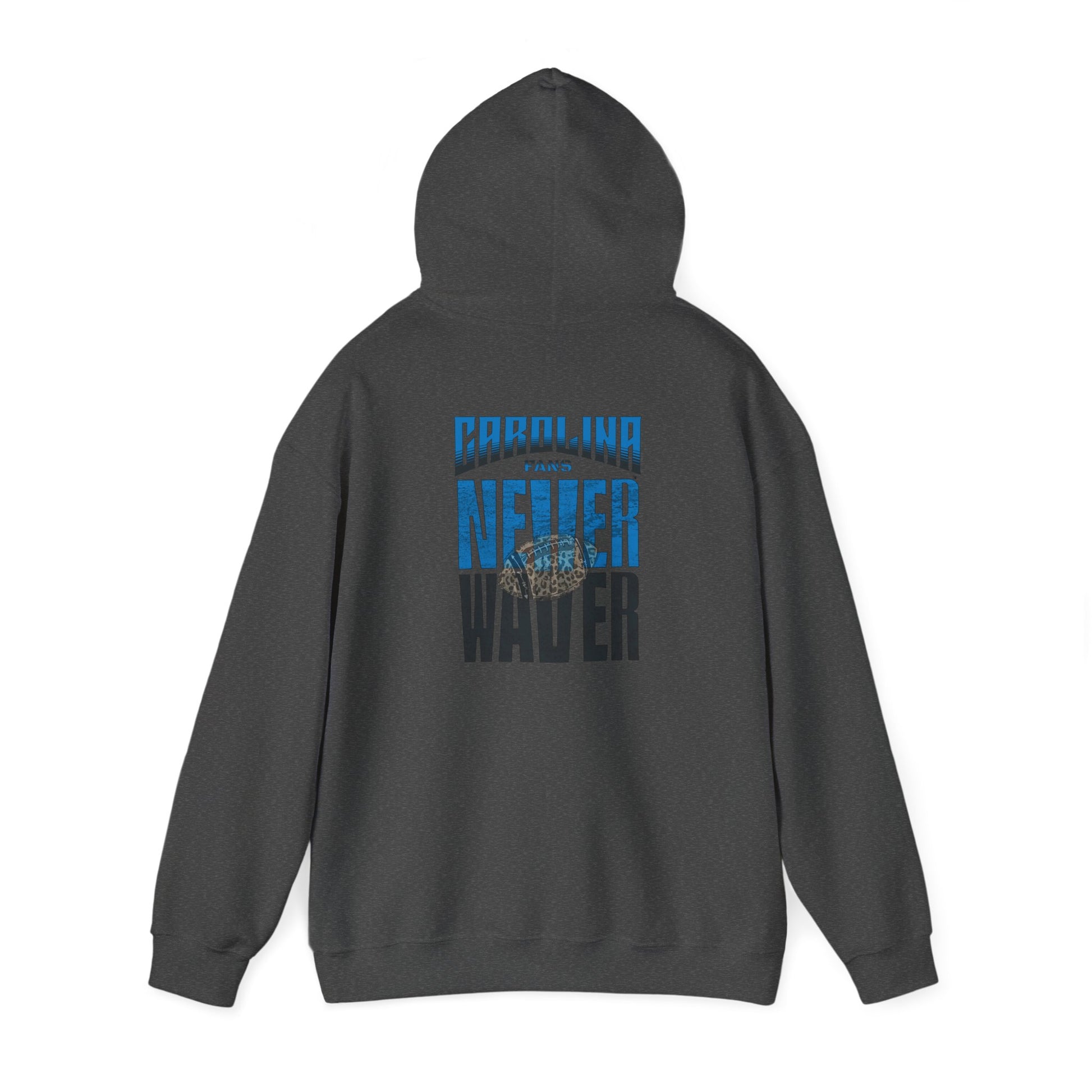 Unisex Heavy Blend™ Hooded Sweatshirt - Never Waver Carolina Fans w Leopard Football - Never Waver