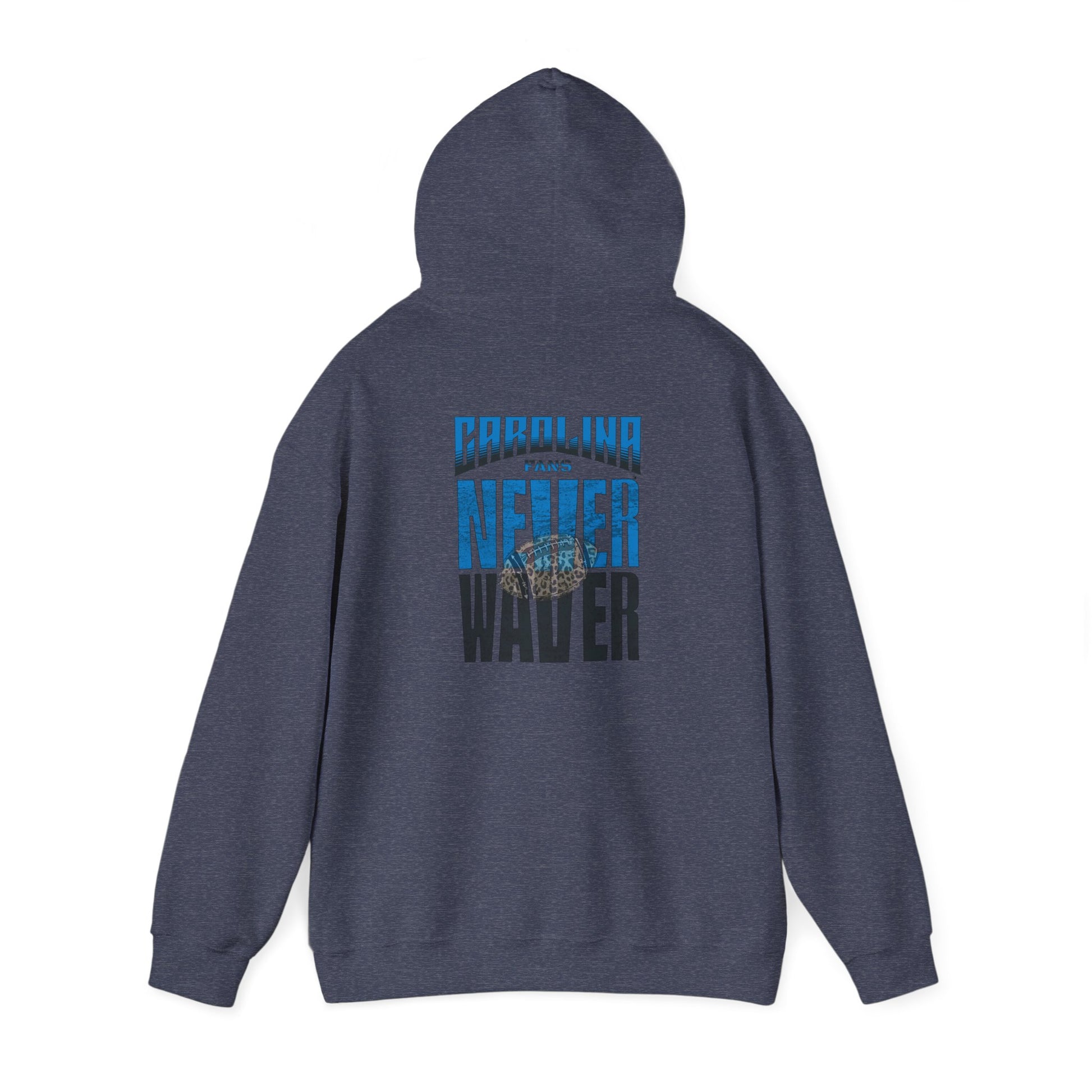 Unisex Heavy Blend™ Hooded Sweatshirt - Never Waver Carolina Fans w Leopard Football - Never Waver