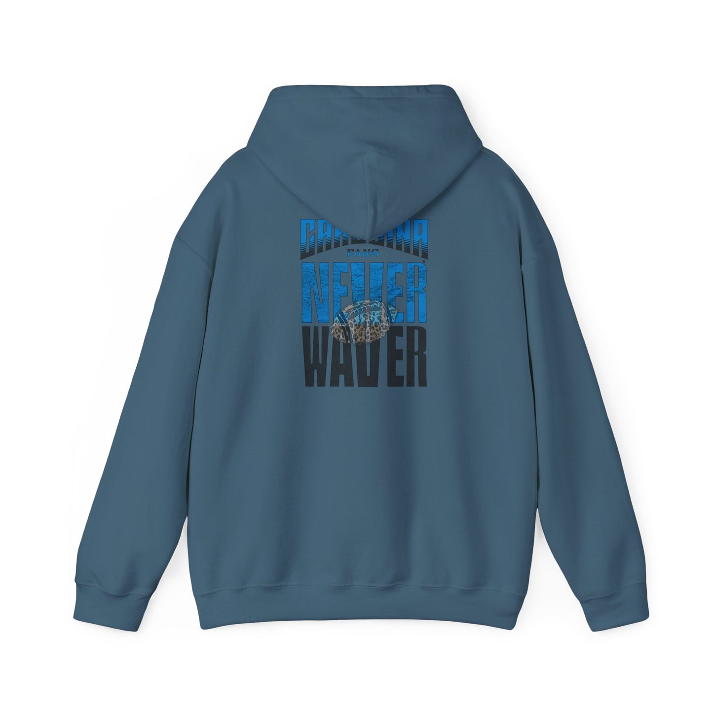 Unisex Heavy Blend™ Hooded Sweatshirt - Never Waver Carolina Fans w Leopard Football - Never Waver