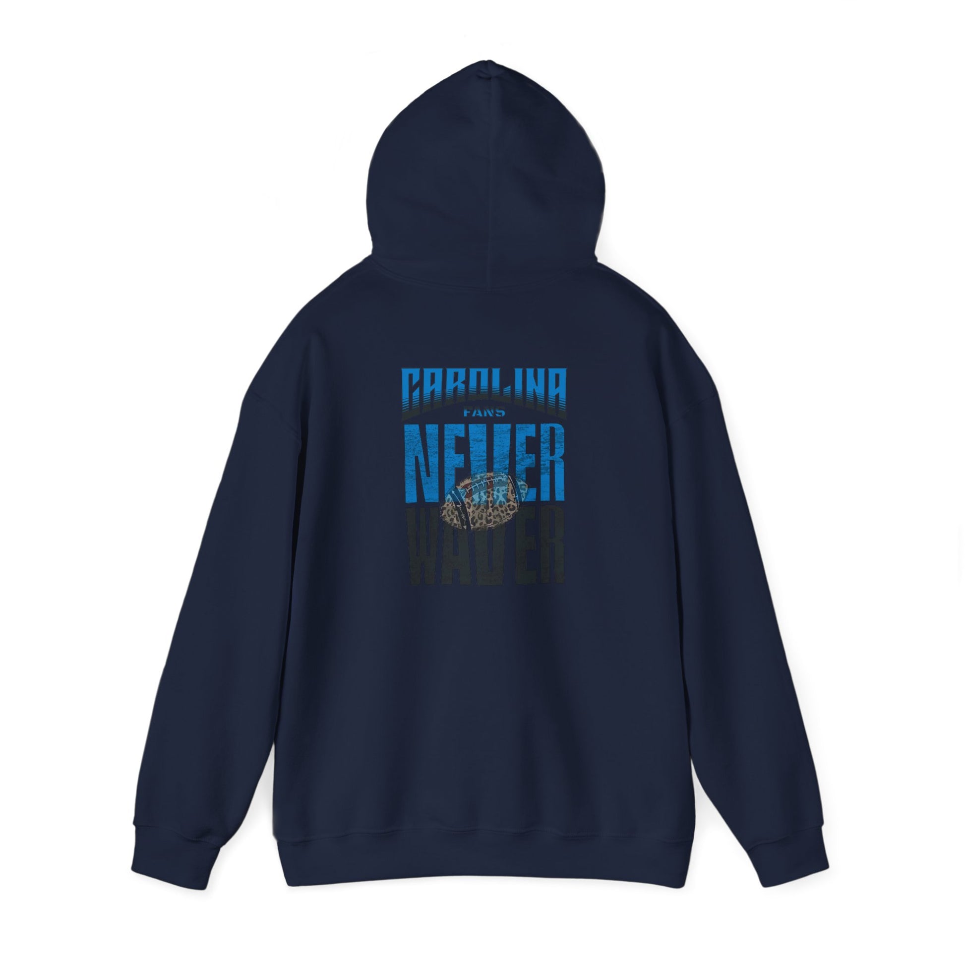 Unisex Heavy Blend™ Hooded Sweatshirt - Never Waver Carolina Fans w Leopard Football - Never Waver