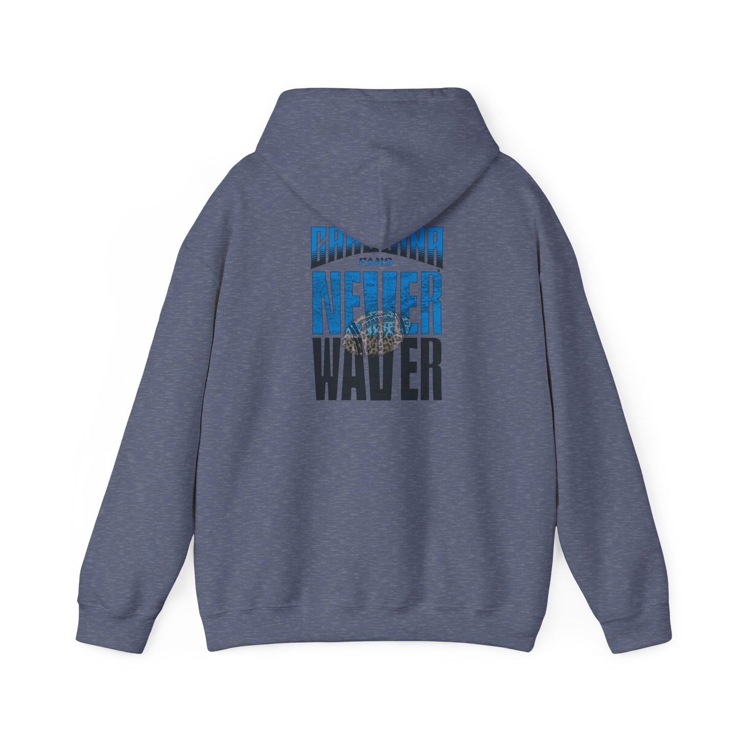 Unisex Heavy Blend™ Hooded Sweatshirt - Never Waver Carolina Fans w Leopard Football - Never Waver