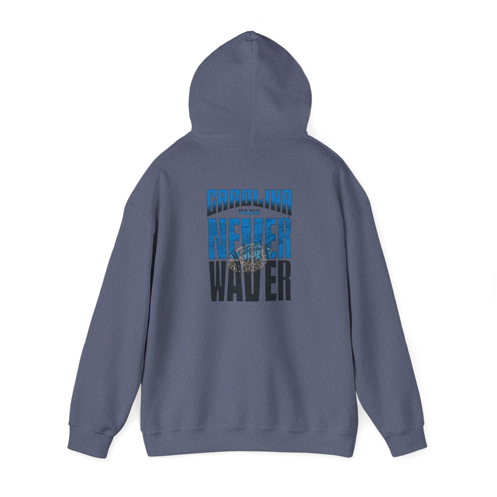 Unisex Heavy Blend™ Hooded Sweatshirt - Never Waver Carolina Fans w Leopard Football - Never Waver