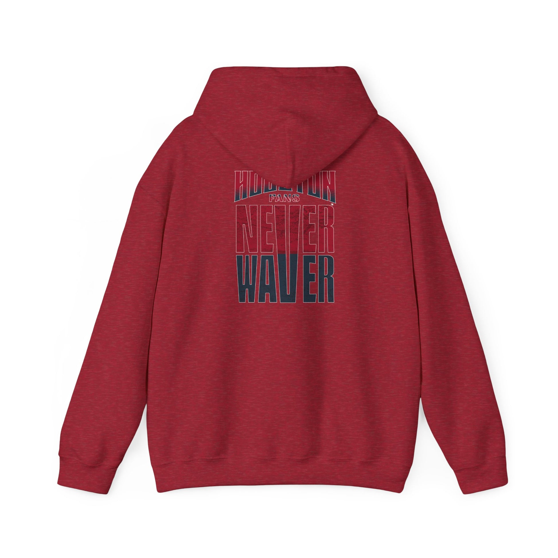 Unisex Heavy Blend™ Hooded Sweatshirt - 'Never Waver Houston Fans' Inspirational Hoodie for Fans - Never Waver