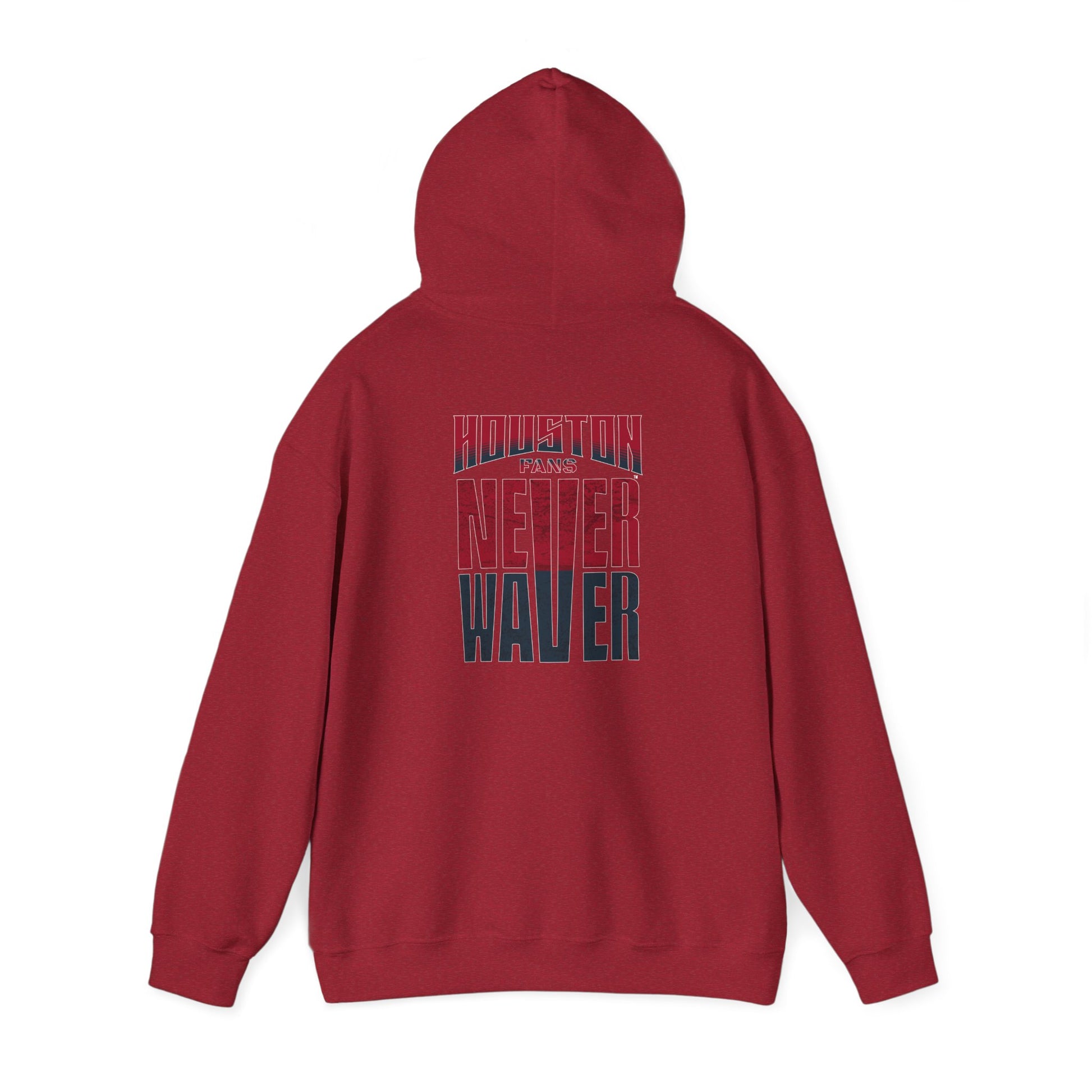 Unisex Heavy Blend™ Hooded Sweatshirt - 'Never Waver Houston Fans' Inspirational Hoodie for Fans - Never Waver
