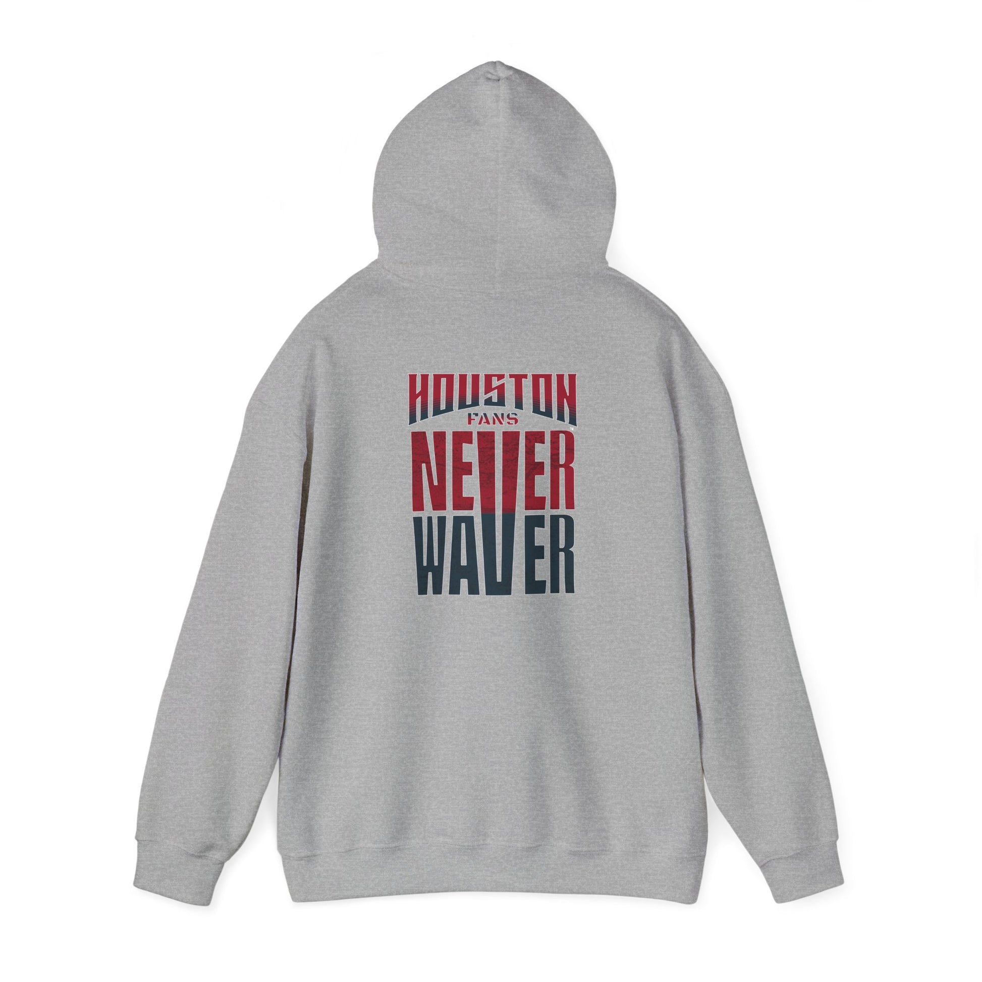 Unisex Heavy Blend™ Hooded Sweatshirt - 'Never Waver Houston Fans' Inspirational Hoodie for Fans - Never Waver