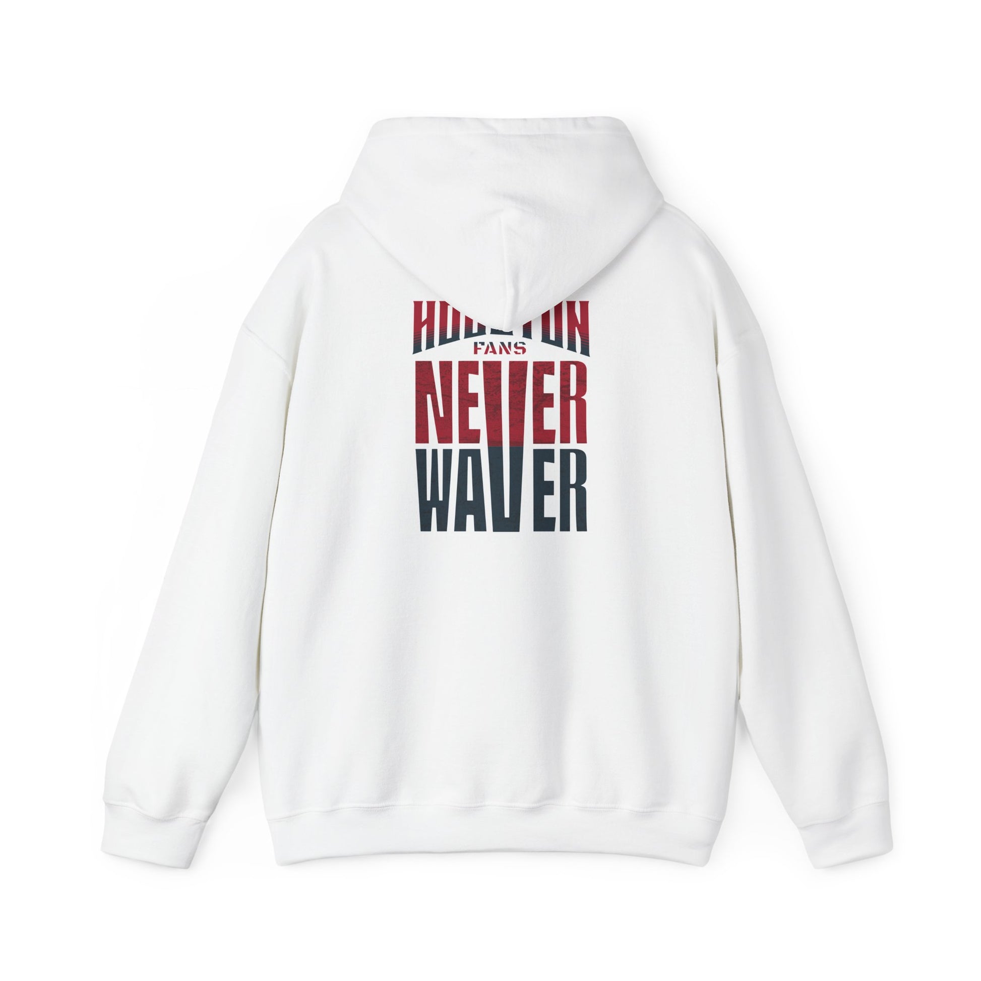 Unisex Heavy Blend™ Hooded Sweatshirt - 'Never Waver Houston Fans' Inspirational Hoodie for Fans - Never Waver