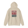 Unisex Heavy Blend™ Hooded Sweatshirt - 'Never Waver Houston Fans' Inspirational Hoodie for Fans - Never Waver