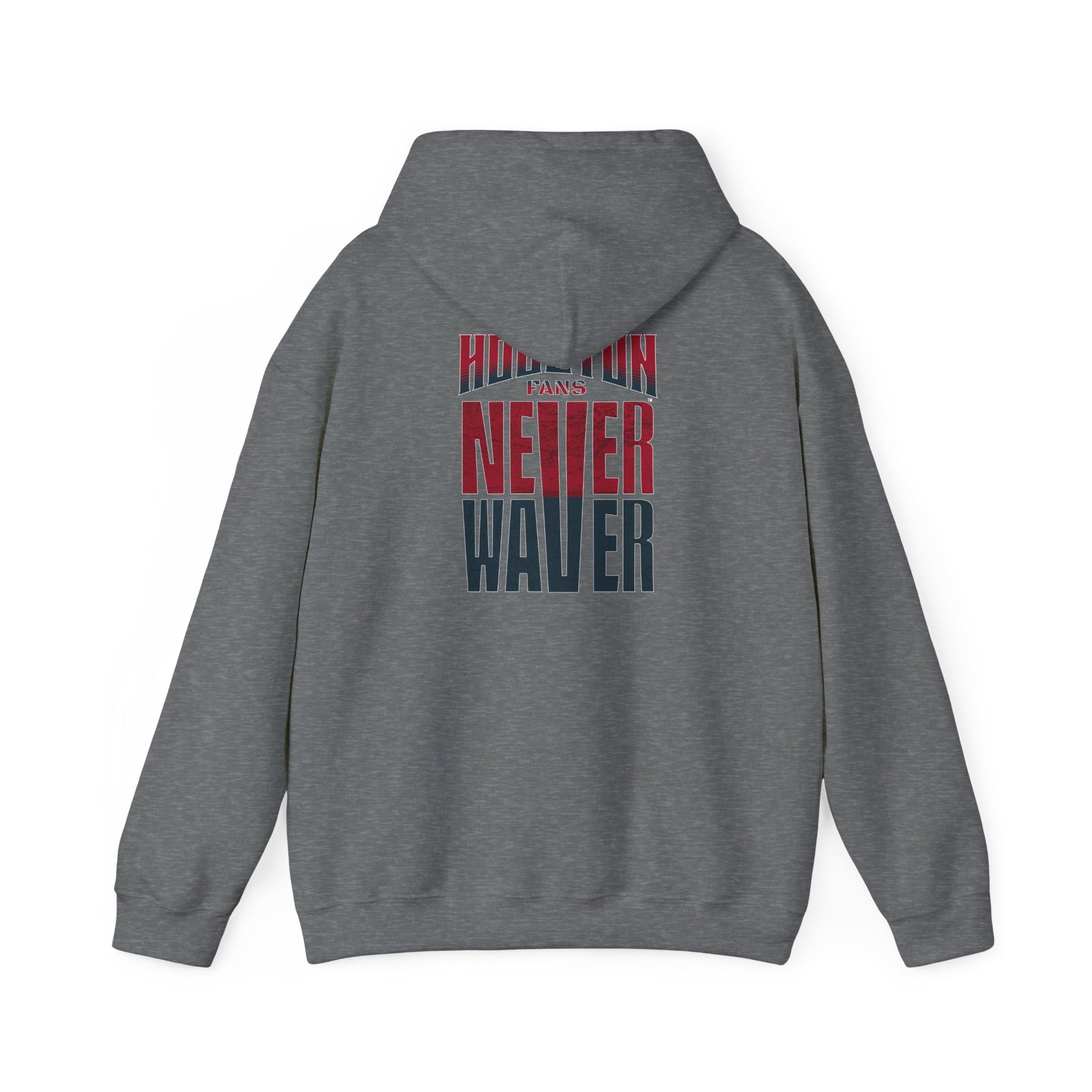 Unisex Heavy Blend™ Hooded Sweatshirt - 'Never Waver Houston Fans' Inspirational Hoodie for Fans - Never Waver