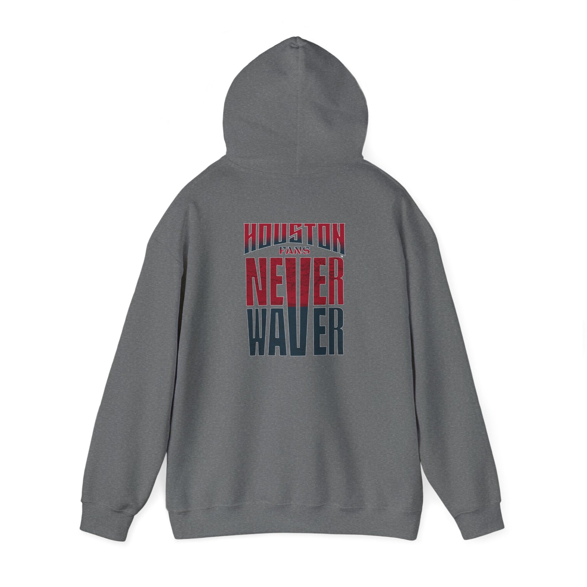 Unisex Heavy Blend™ Hooded Sweatshirt - 'Never Waver Houston Fans' Inspirational Hoodie for Fans - Never Waver