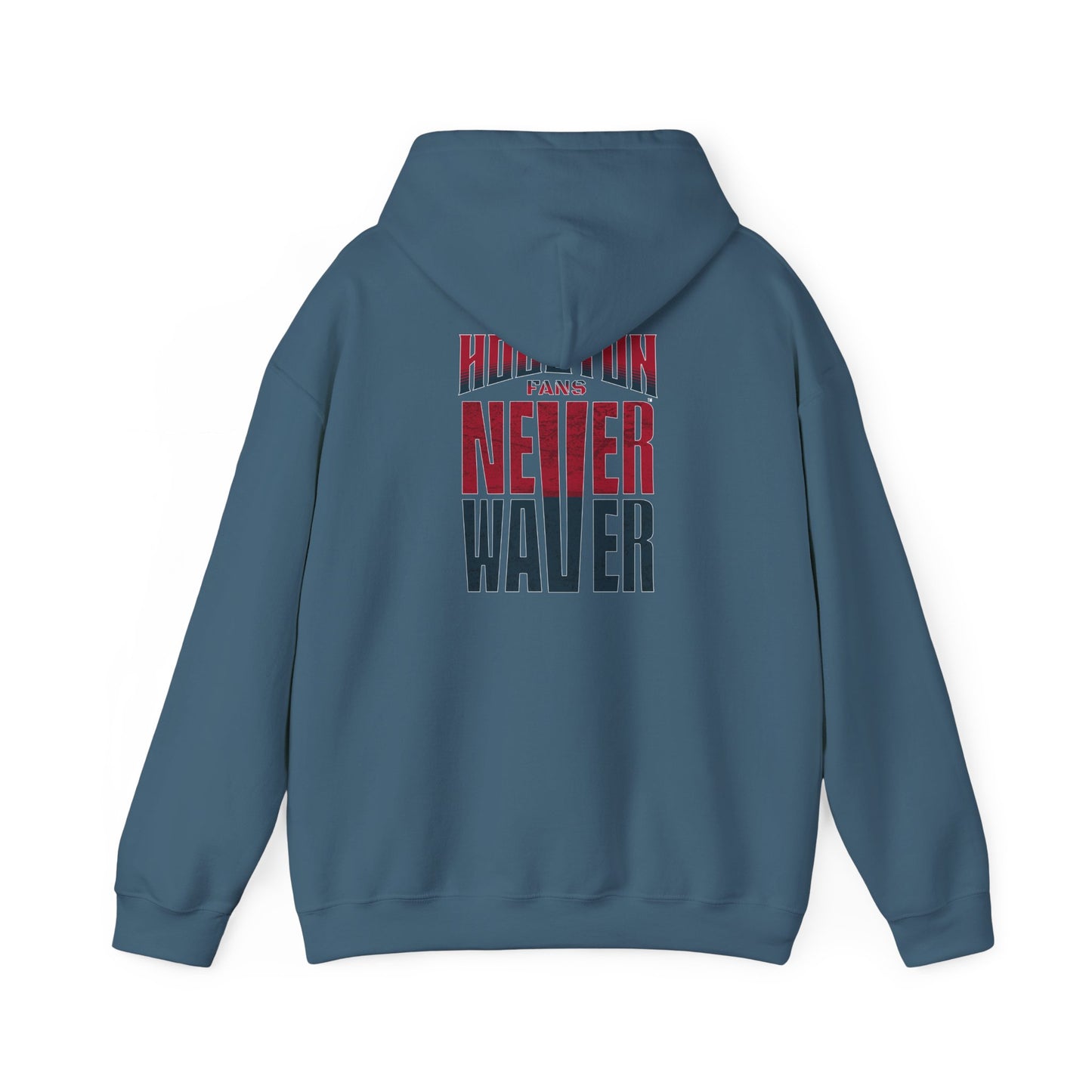 Unisex Heavy Blend™ Hooded Sweatshirt - 'Never Waver Houston Fans' Inspirational Hoodie for Fans - Never Waver