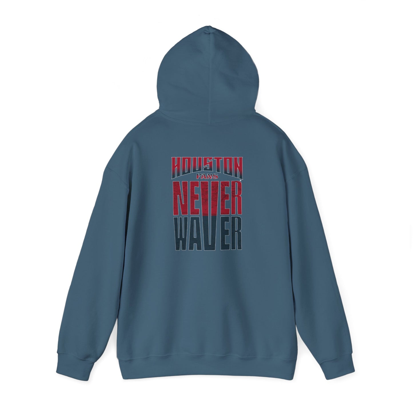 Unisex Heavy Blend™ Hooded Sweatshirt - 'Never Waver Houston Fans' Inspirational Hoodie for Fans - Never Waver
