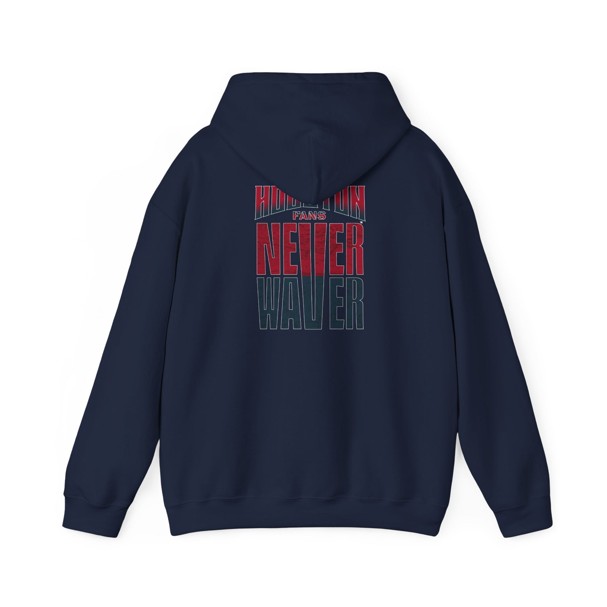 Unisex Heavy Blend™ Hooded Sweatshirt - 'Never Waver Houston Fans' Inspirational Hoodie for Fans - Never Waver