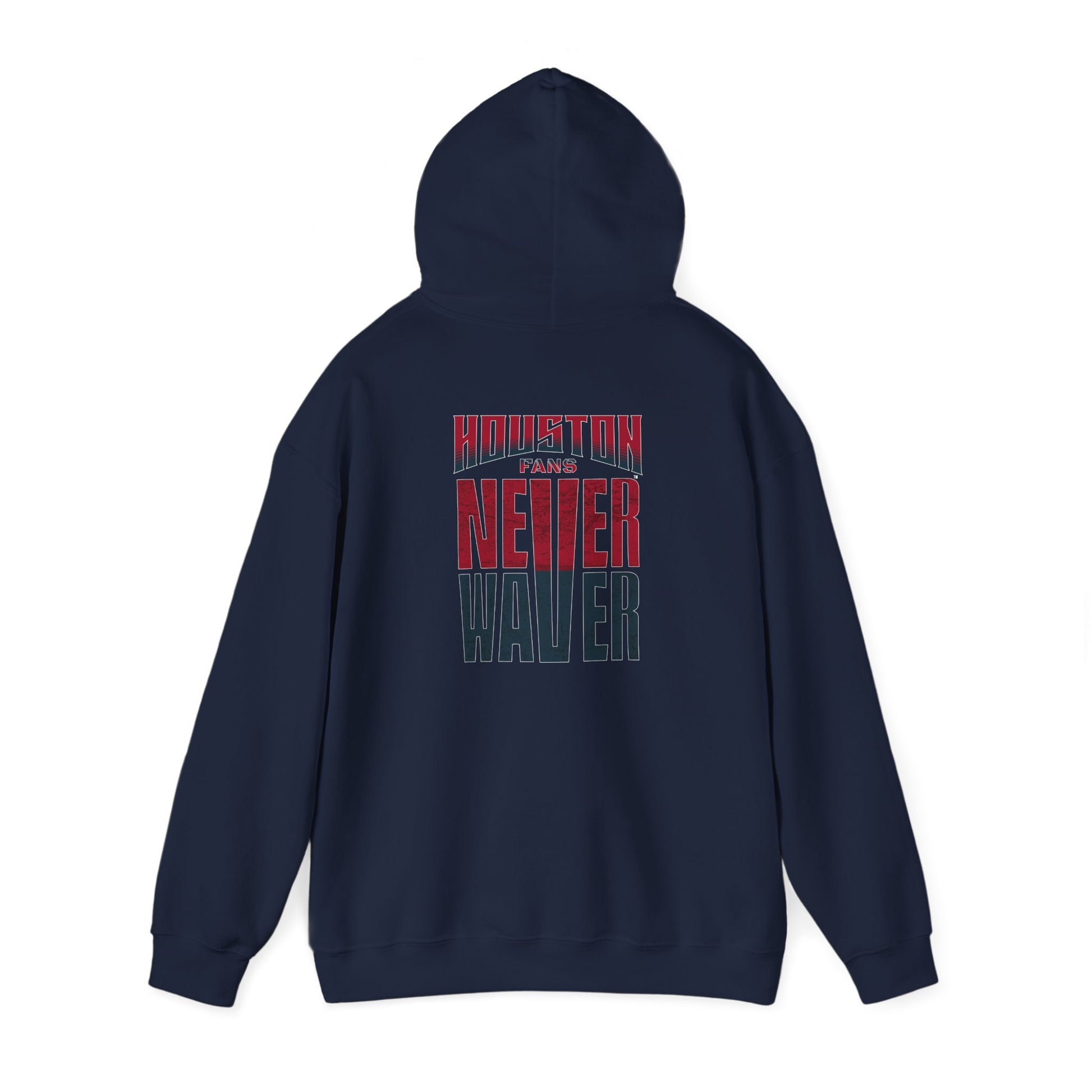 Unisex Heavy Blend™ Hooded Sweatshirt - 'Never Waver Houston Fans' Inspirational Hoodie for Fans - Never Waver