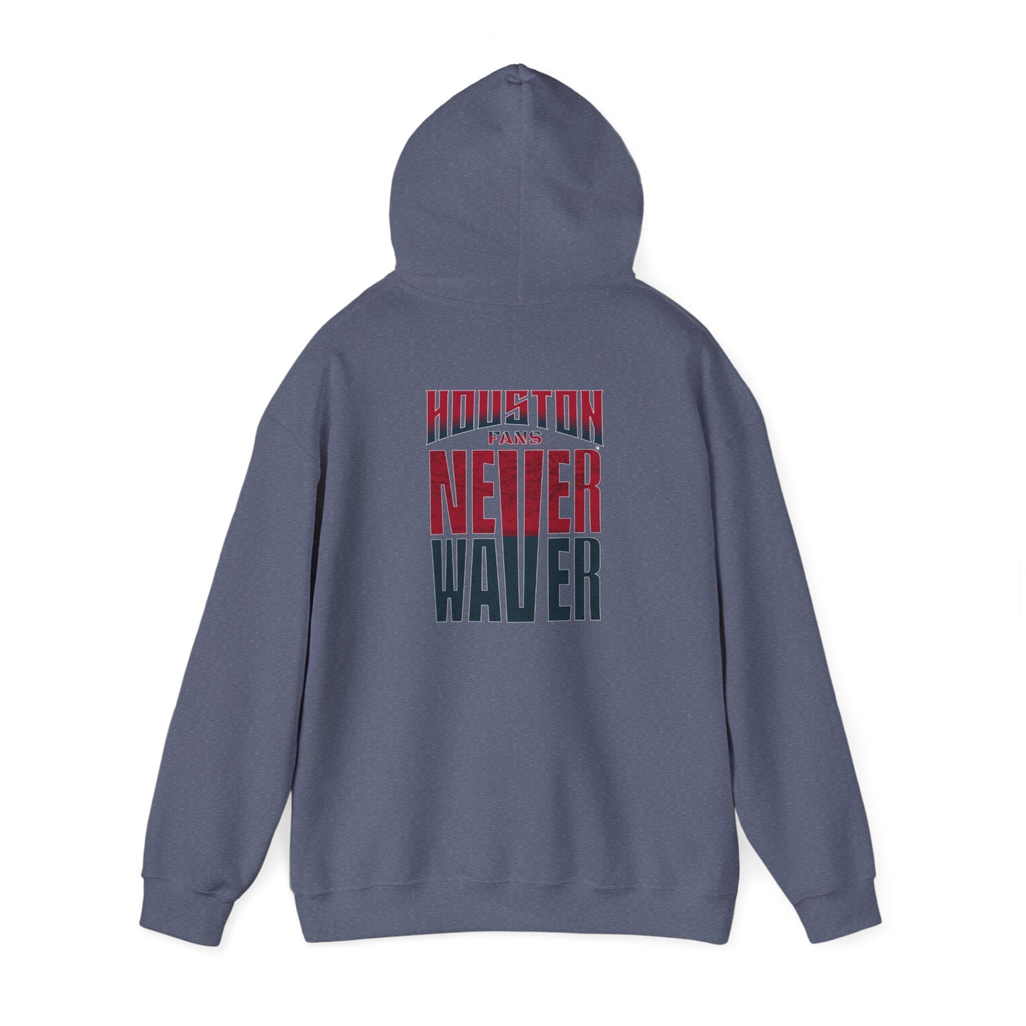 Unisex Heavy Blend™ Hooded Sweatshirt - 'Never Waver Houston Fans' Inspirational Hoodie for Fans - Never Waver