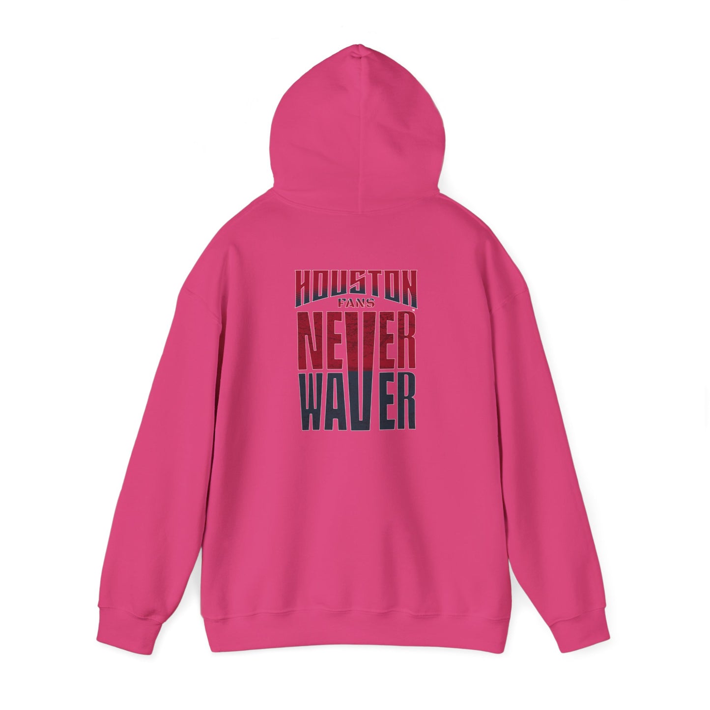 Unisex Heavy Blend™ Hooded Sweatshirt - 'Never Waver Houston Fans' Inspirational Hoodie for Fans - Never Waver