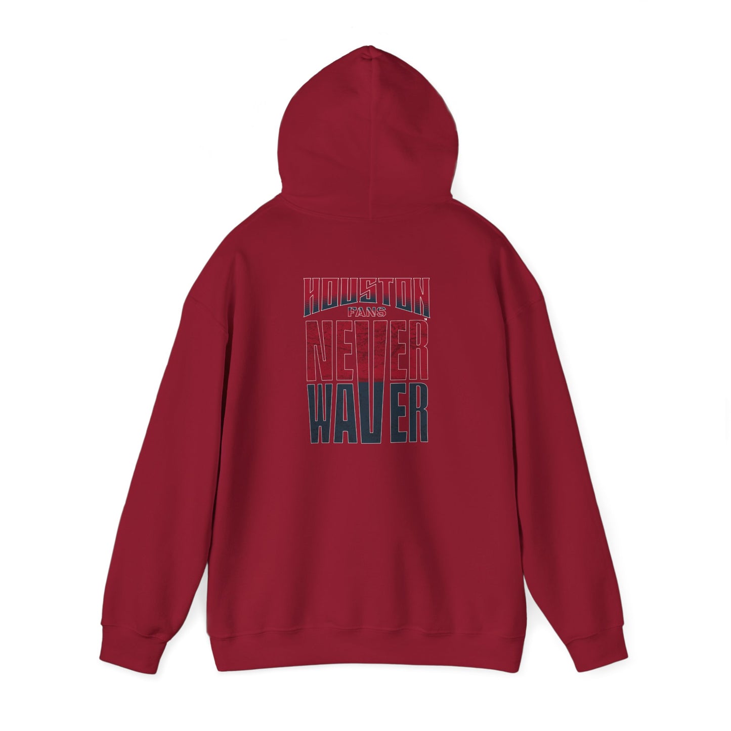 Unisex Heavy Blend™ Hooded Sweatshirt - 'Never Waver Houston Fans' Inspirational Hoodie for Fans - Never Waver