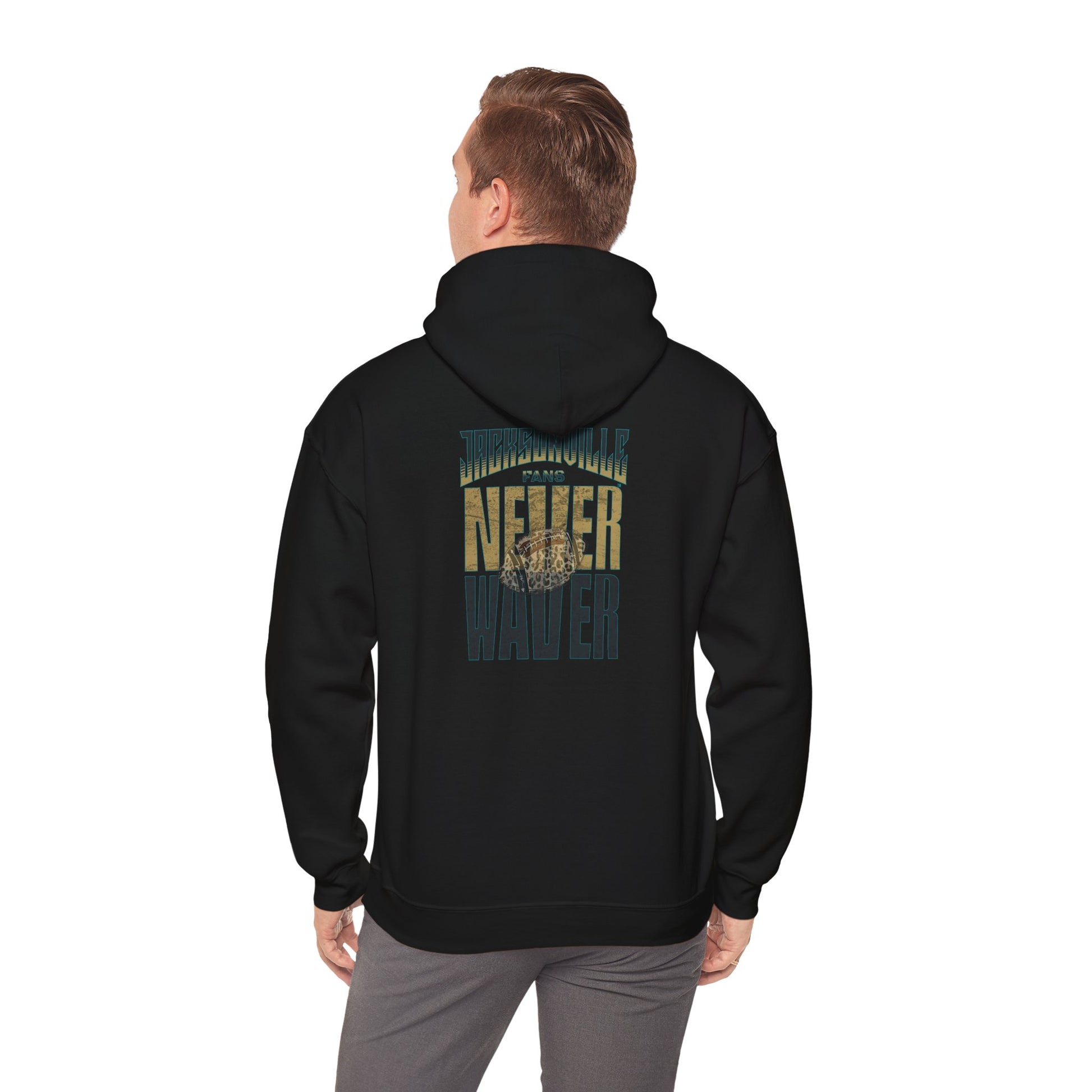 Unisex Heavy Blend™ Hooded Sweatshirt - 'NEVER WAVER' Jacksonville Fans Design - Never Waver