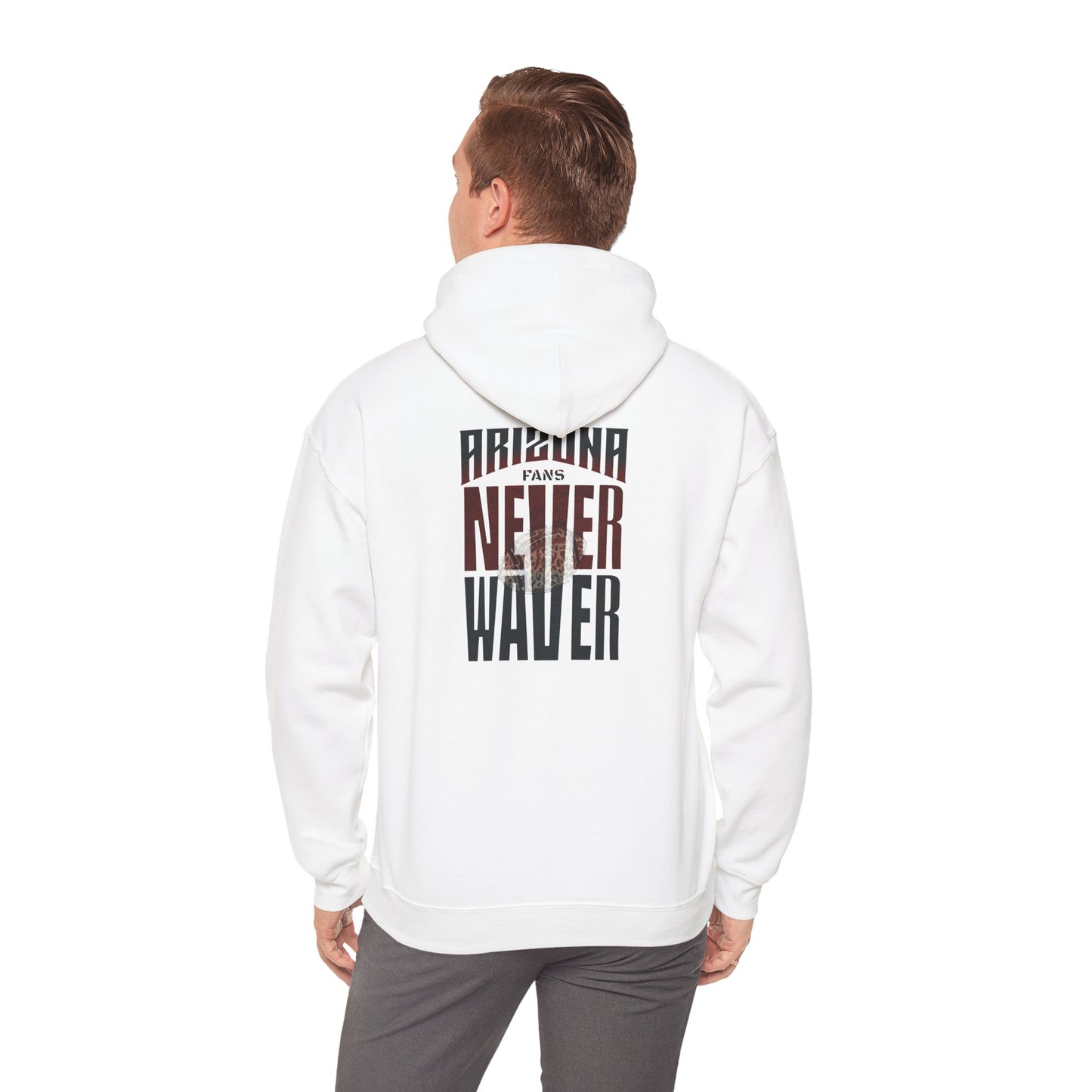 Unisex Heavy Blend Hoodie | Arizona Fans Never Waver Design | Casual Comfort for Fans - Never Waver