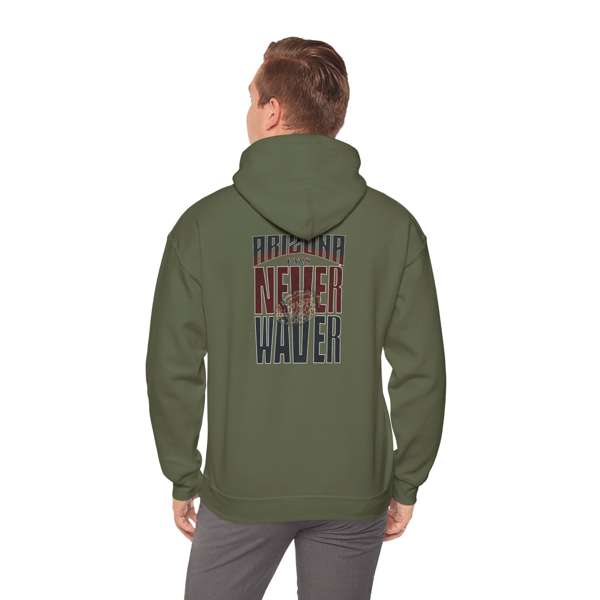 Unisex Heavy Blend Hoodie | Arizona Fans Never Waver Design | Casual Comfort for Fans - Never Waver