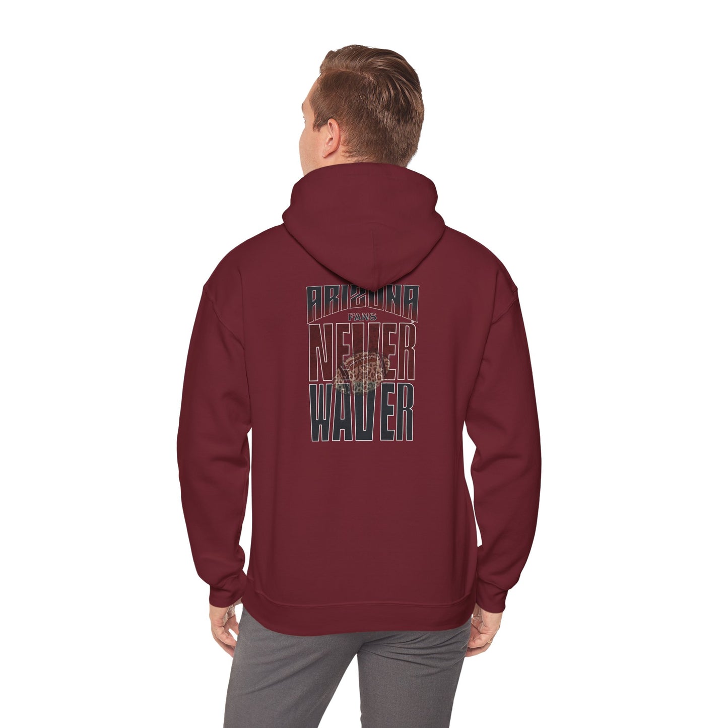 Unisex Heavy Blend Hoodie | Arizona Fans Never Waver Design | Casual Comfort for Fans - Never Waver