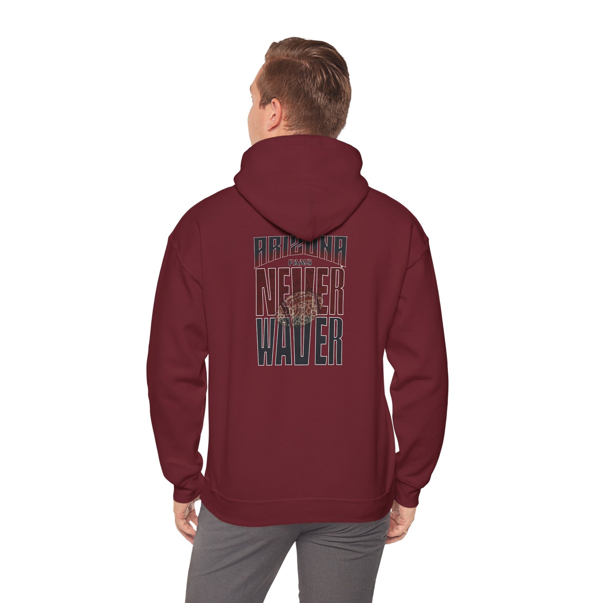 Unisex Heavy Blend Hoodie | Arizona Fans Never Waver Design | Casual Comfort for Fans - Never Waver