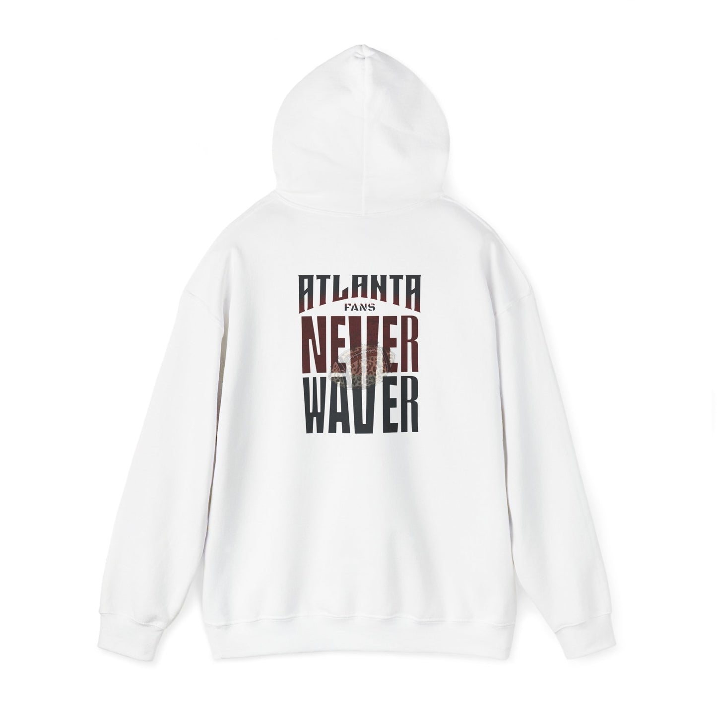 Unisex Heavy Blend™ Hoodie - 'Never Waver' Atlanta Fans Leopard Football Sweatshirt - Never Waver