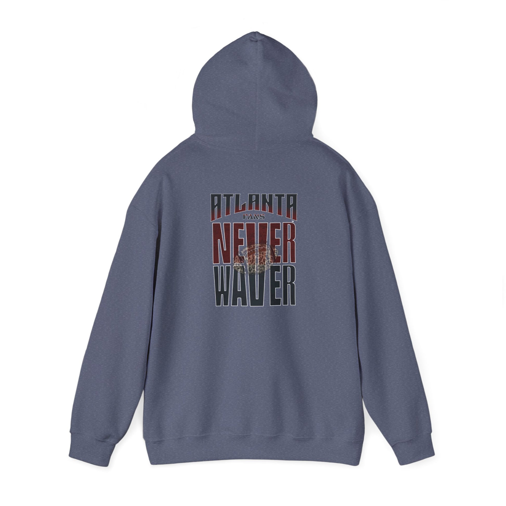 Unisex Heavy Blend™ Hoodie - 'Never Waver' Atlanta Fans Leopard Football Sweatshirt - Never Waver