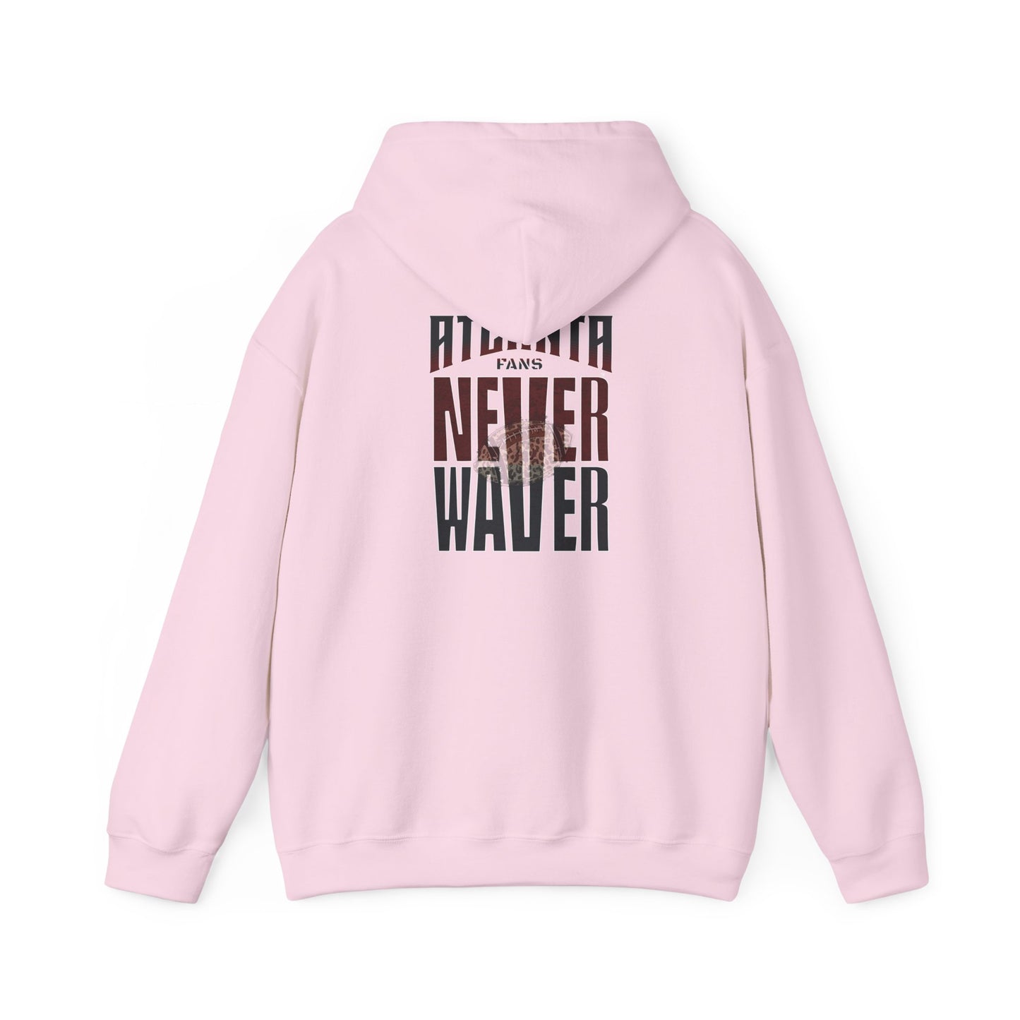 Unisex Heavy Blend™ Hoodie - 'Never Waver' Atlanta Fans Leopard Football Sweatshirt - Never Waver