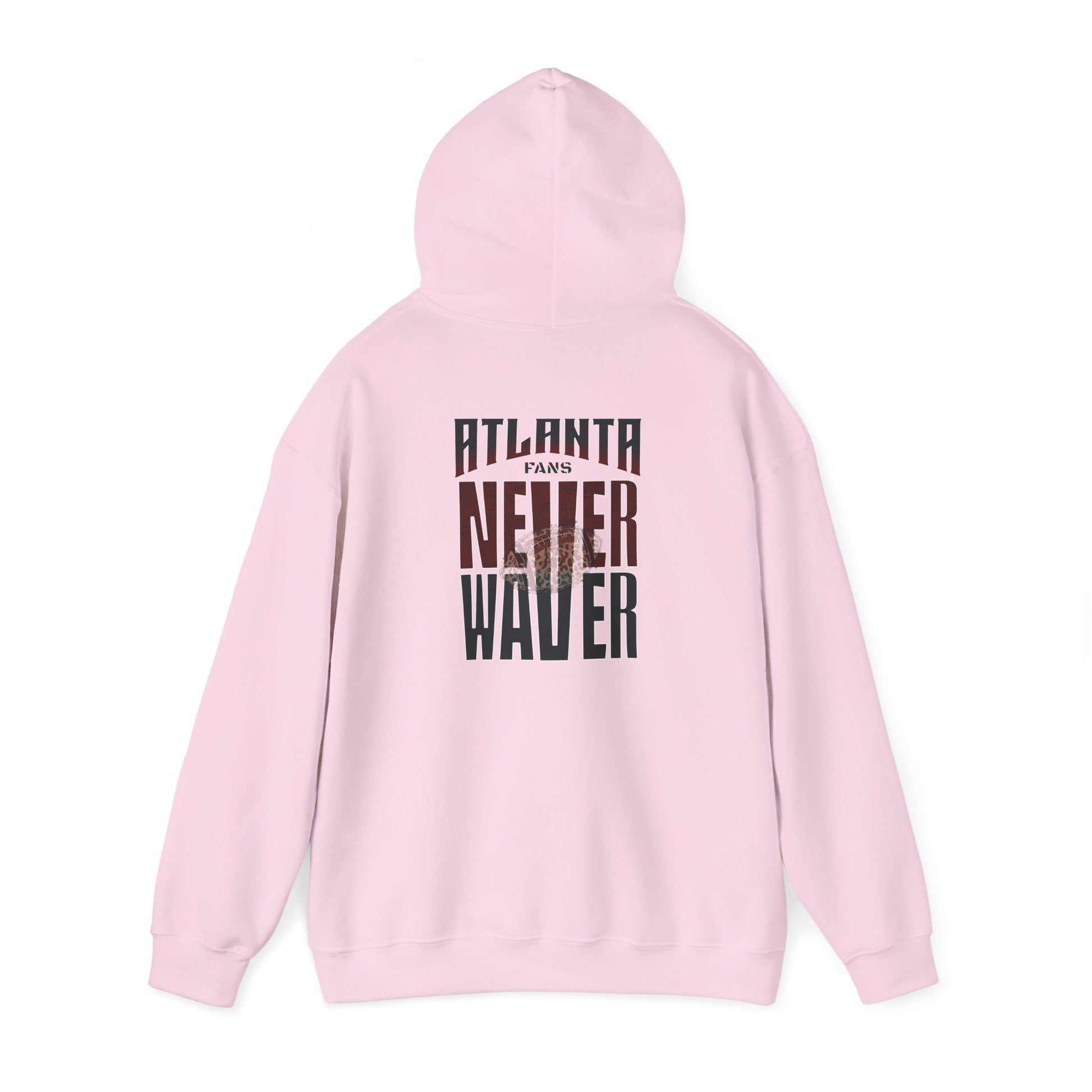 Unisex Heavy Blend™ Hoodie - 'Never Waver' Atlanta Fans Leopard Football Sweatshirt - Never Waver