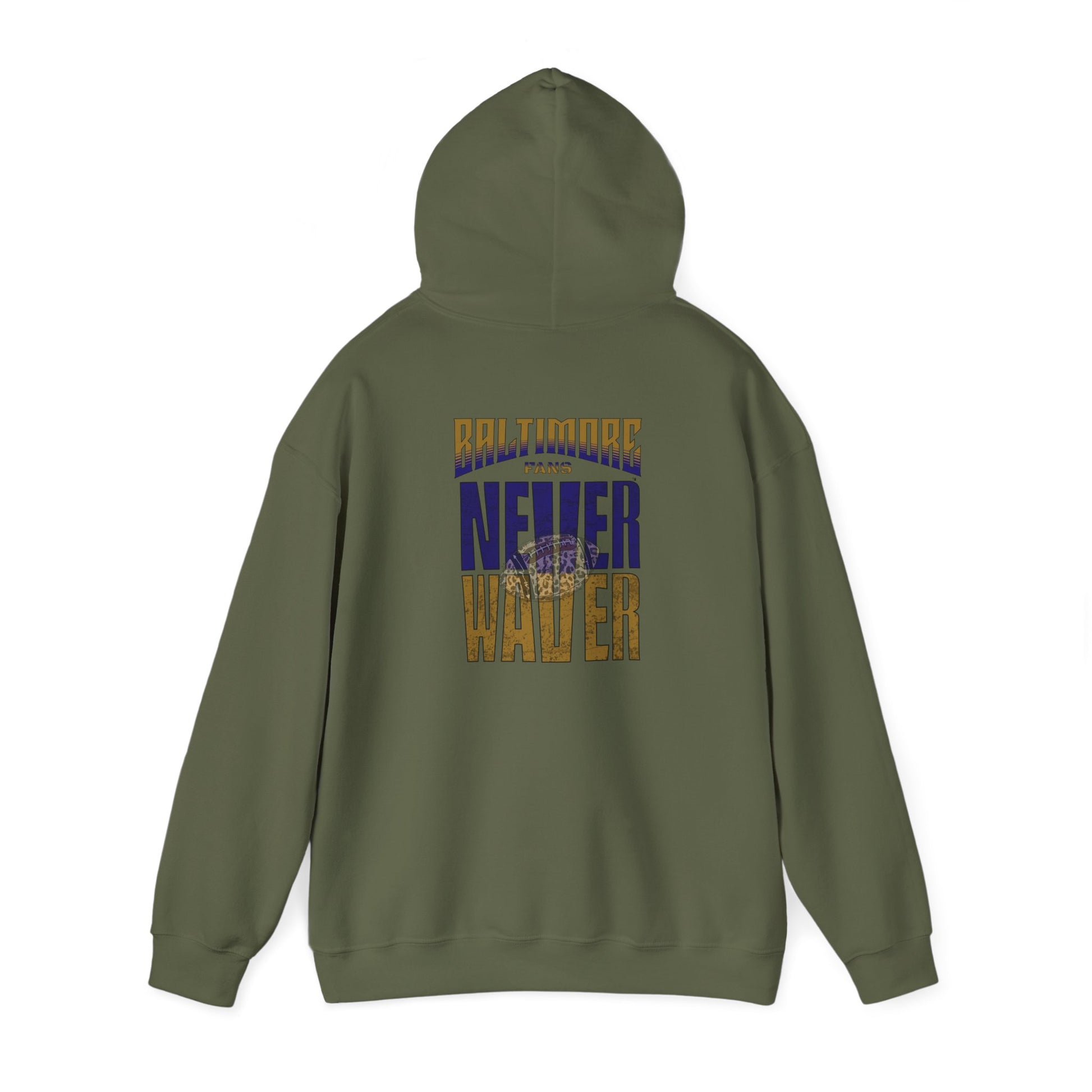 Unisex Hooded Sweatshirt - 'Never Waver' Baltimore Fans Apparel - Never Waver