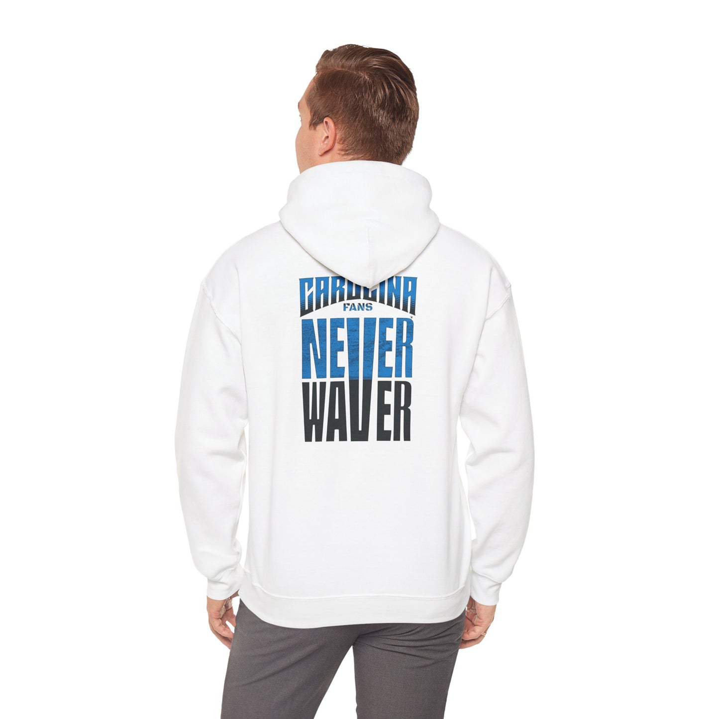Carolina Fans Never Waver Hooded Sweatshirt | Unisex Heavy Blend™ | Casual Comfort for Fans - Never Waver