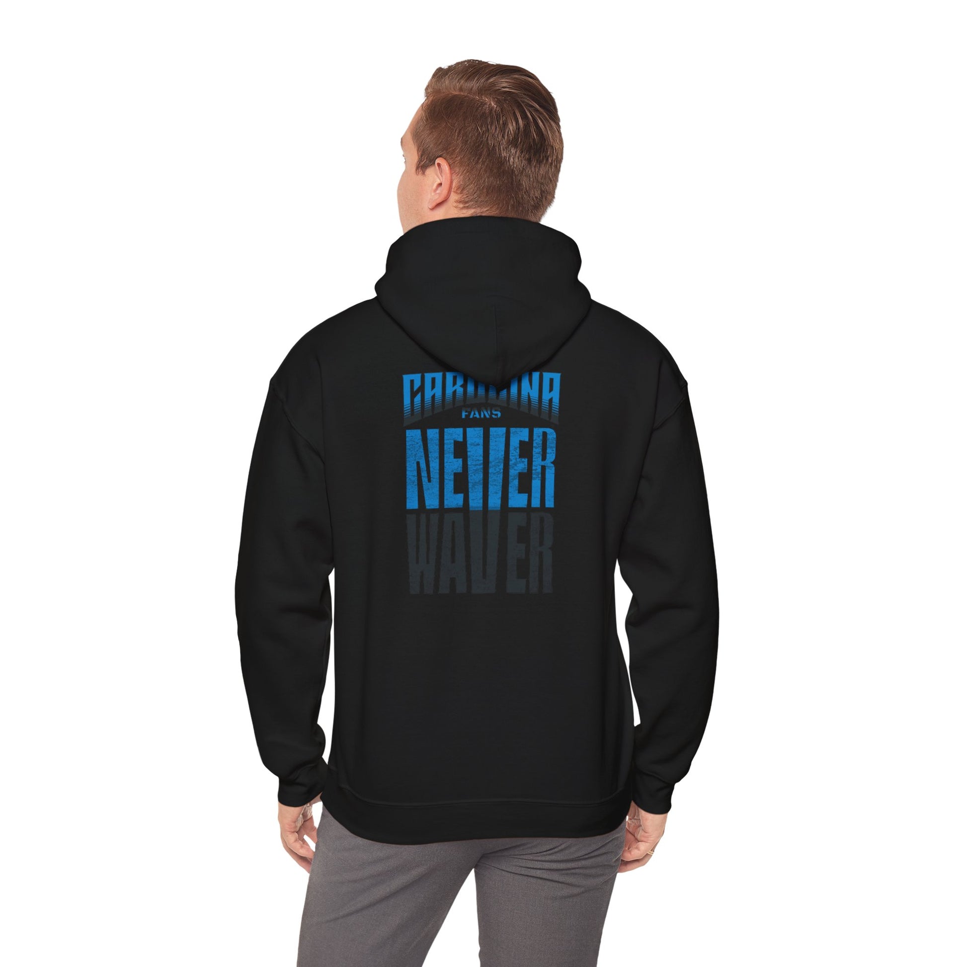 Carolina Fans Never Waver Hooded Sweatshirt | Unisex Heavy Blend™ | Casual Comfort for Fans - Never Waver